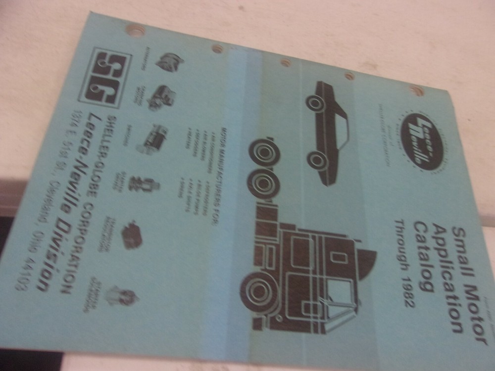 LEECE NEVILLE SMALL MOTOR QUICK REFERENCE CHART FORM 4220 1982