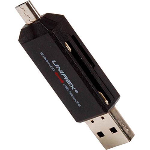 Unirex 4-in-1 USB / Micro USB Reader for SD & MicroSD Cards