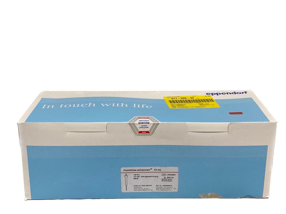 (100/Pk) EPPENDORF 10mL Combitips Advanced Pipette Tips Orange Code 0030089570