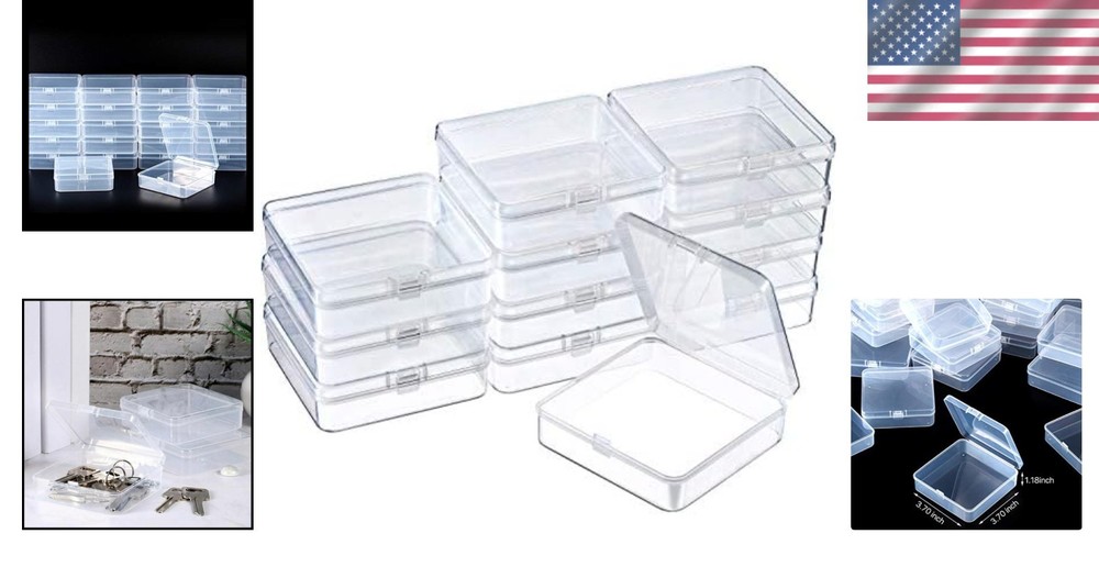 Small Plastic Containers with Hinged Lid - 24 Pack
