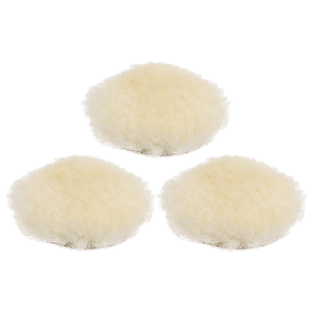 3pcs Wool 3 inch Wool Polishing Pad with Hook and Loop