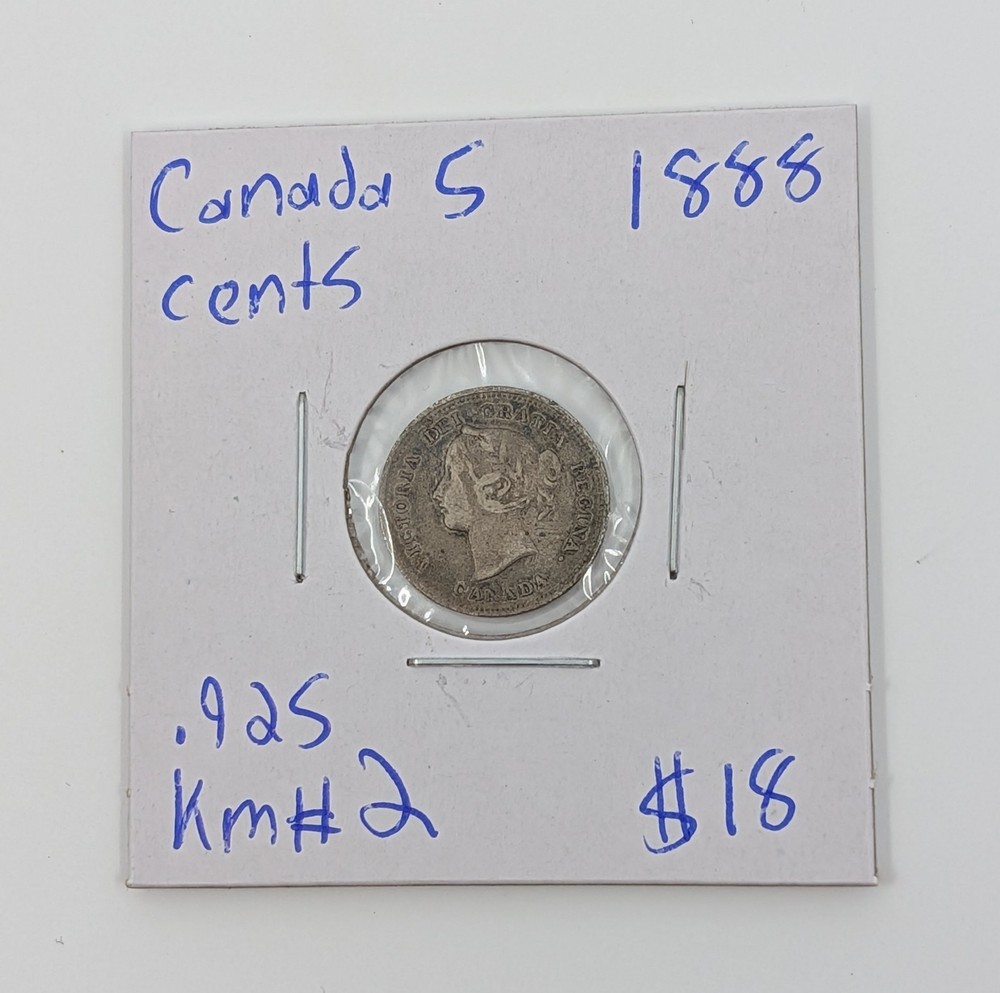 1888- Canada 5 Cents KM#2