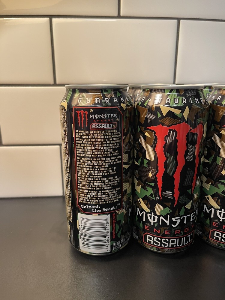 Eight (8) Monster Assault Full 16oz Cans