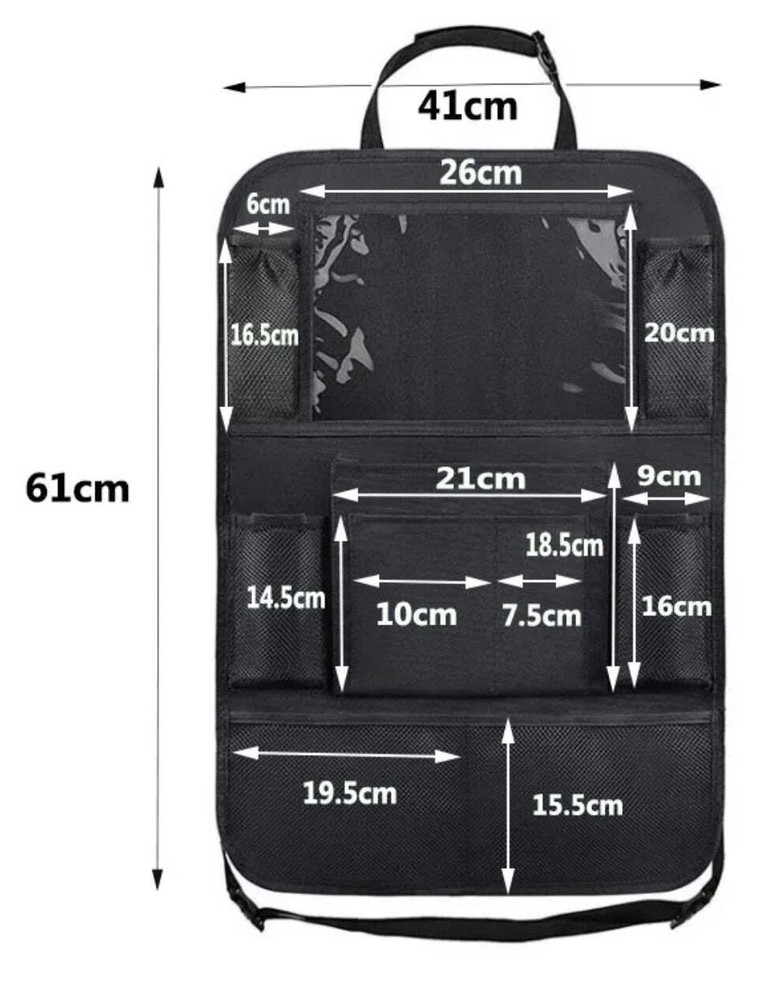 Multi-Pockets Front-Back Seat Car Organizer/Storage with Touch Screen Tablet Hol