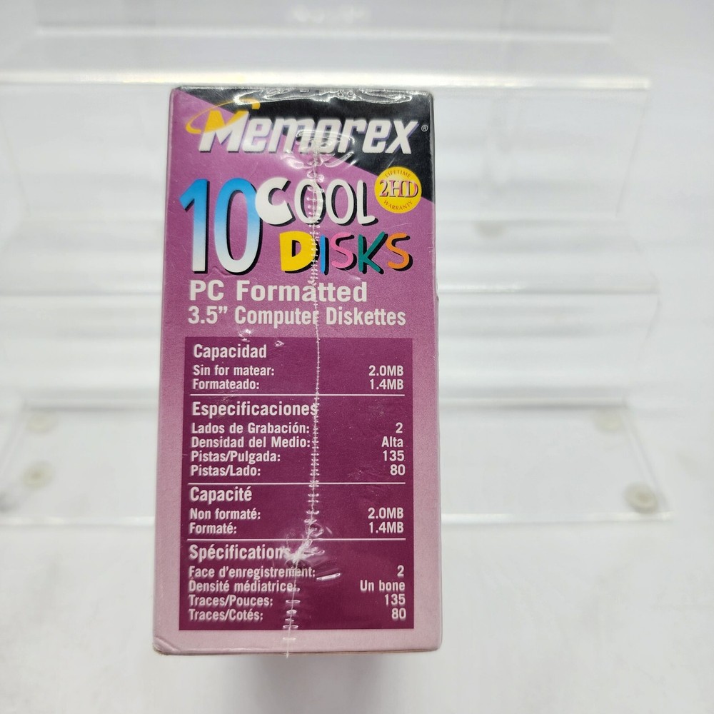10 Pack Memorex 2HD 3.5" Computer Diskettes PC Format Cool Disks Sealed