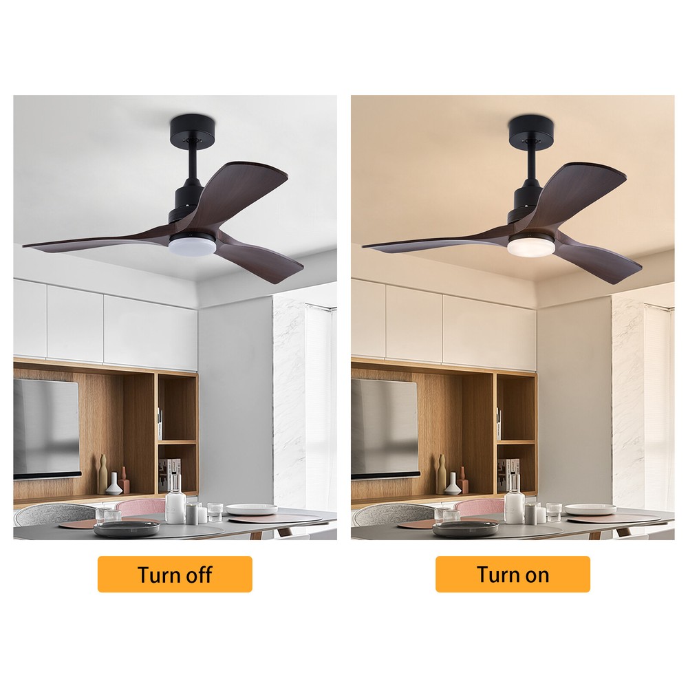 42'' Ceiling Fan Light W Remote Control&Timer Function3 Blade Fan Ceiling Mount
