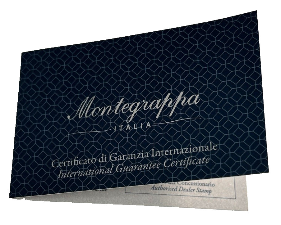 Montegrappa International Guarantee Certificate