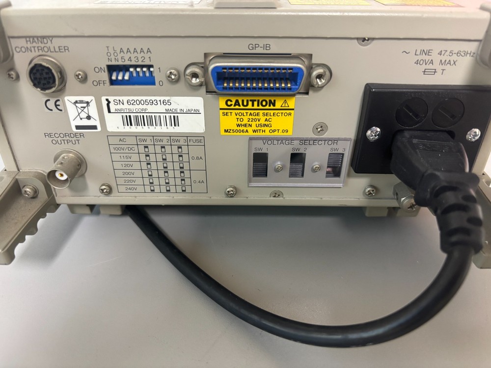 Anritus optical power meter ML9001A / MA9305B sensor