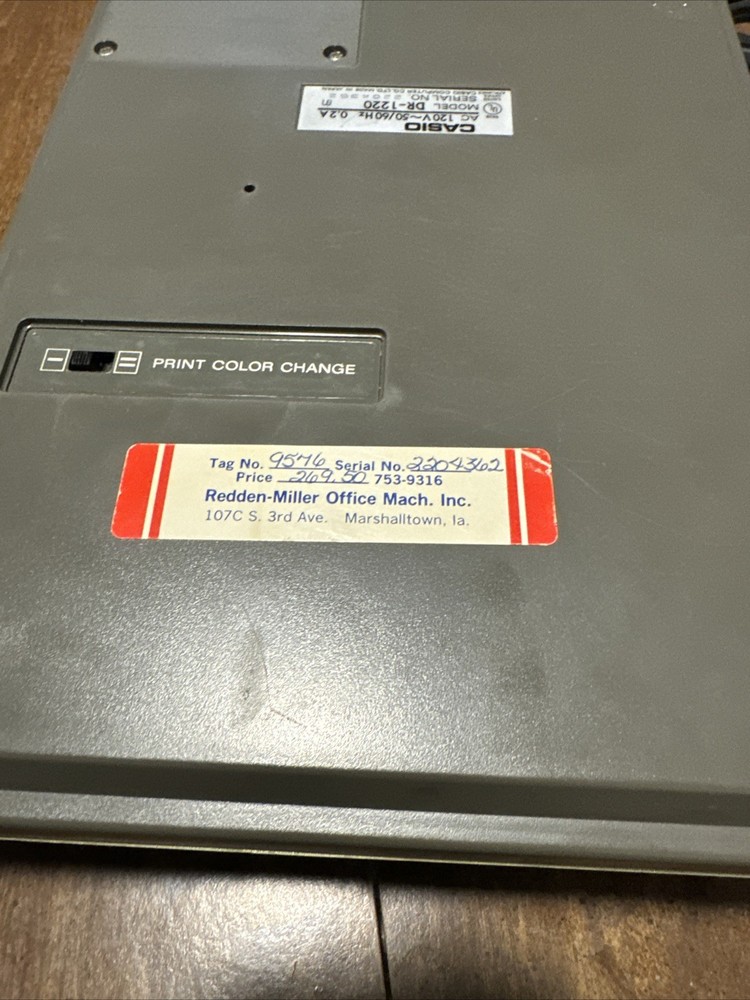 CASIO DR-1220 Printer Color Change Calculator (tested)