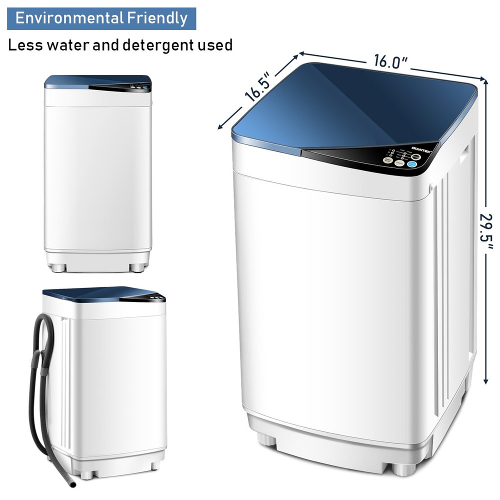 Costway Full-Automatic Washing Machine 7.7 lbs Washer/Spinner Germicidal Blue