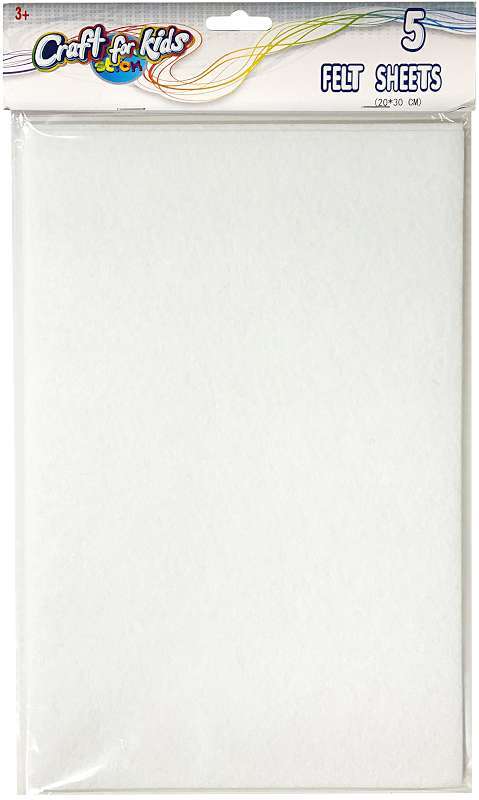 Felt Sheets 6.25"x10" 7/Pkg White