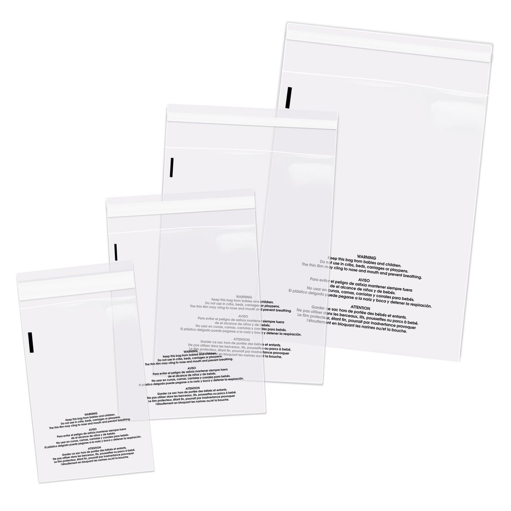 Spartan Industrial - Poly Bag Bundle Combo Pack of 400-6X9, Bundle, Clear