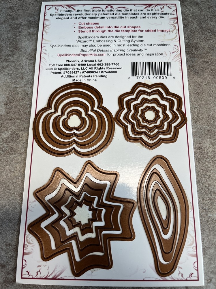 Spellbinders Shapeabilities Flower Creations Three Die Templates S4-109