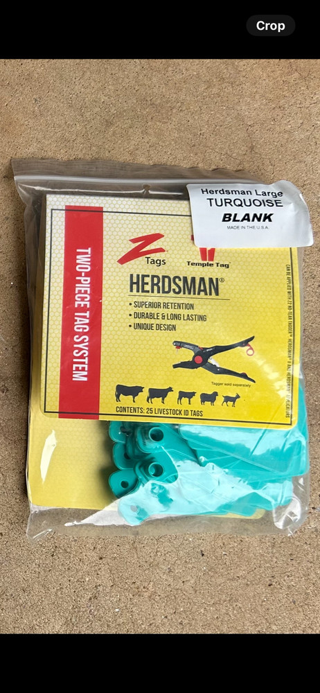 Herdsman Cow Ear Tags Blank Green Turquoise