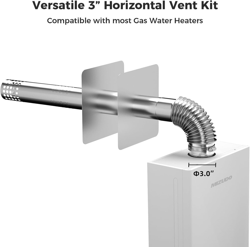 Vent Kit Replacement for Gas Tankless Water Heater Direct Vent Steel Stainless