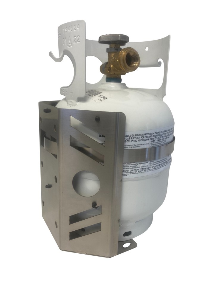 Stainless Steel Overland Camping 5 LB Propane Tank Mount w/ Quick Release T-Bolt