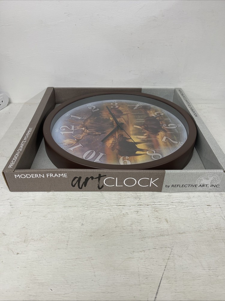 “ Moose Collage” Precision Quartz Movement Clock - New