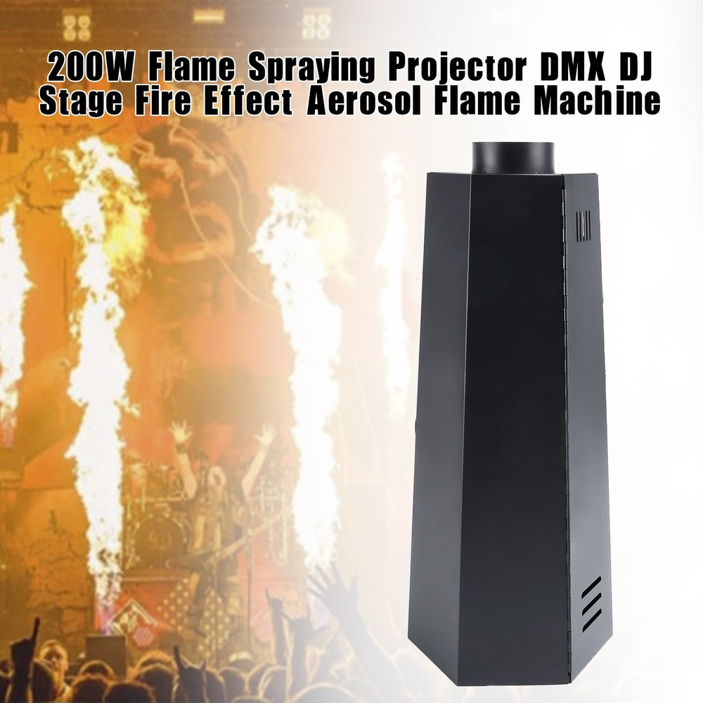 200W Flame Spraying Projector DMX DJ Stage Fire Effect Aerosol Flame Machine,
