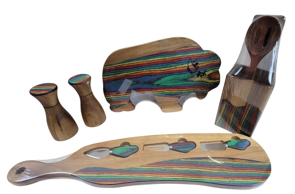 American Native Rainbow Wood Kitchen Set of 4