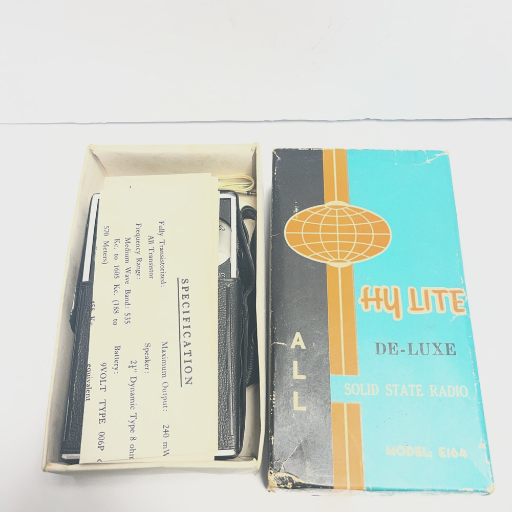 1950's HY LITE DE-LUXE SOLID STATE RADIO MODEL E 164 IN ORIGINAL BOX