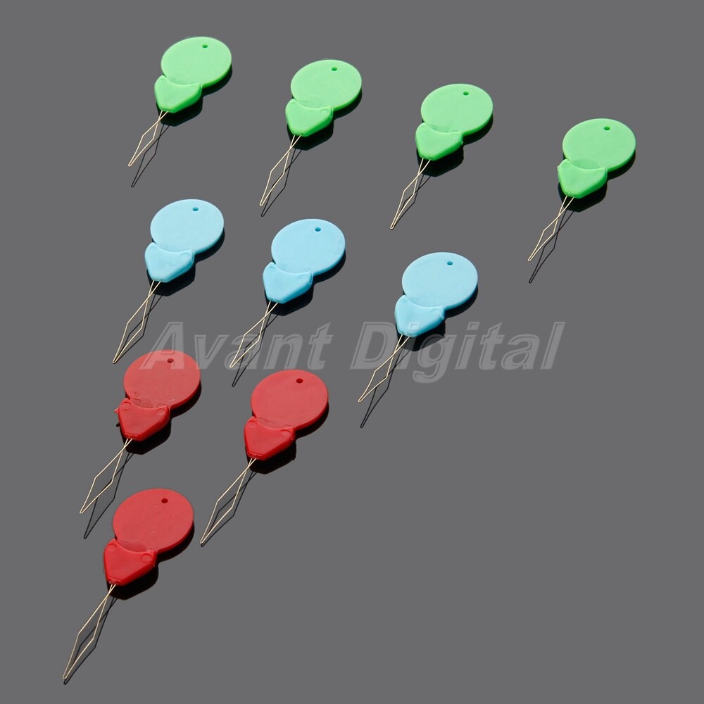 10pcs Thread Guide Knitting Craft Kit Needle Threader Sewing Wire Punch Tools