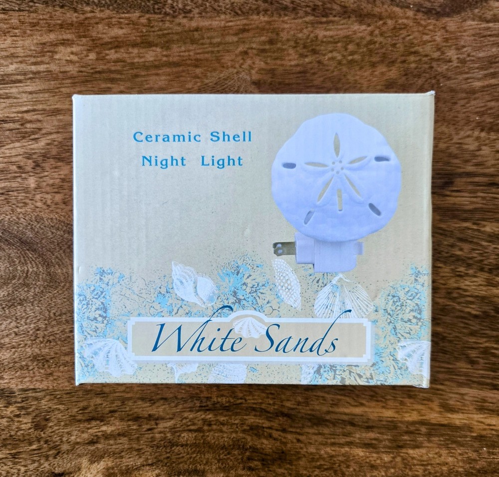 Ceramic Shell Warm White Night Light Made For Cracker Barrel (New In Box)