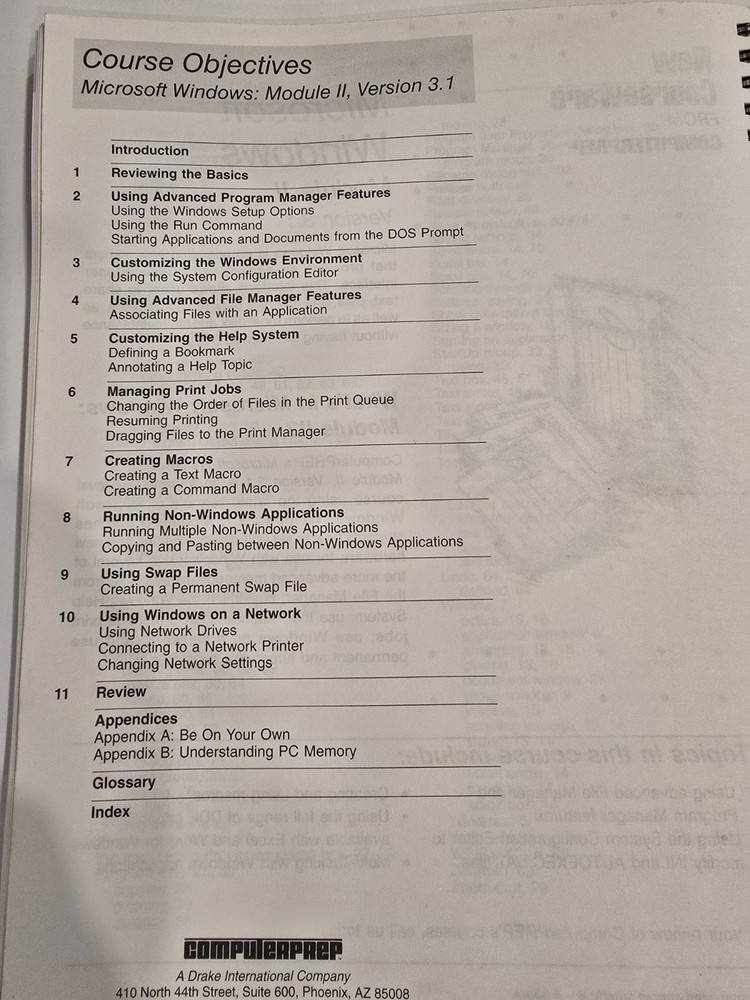 ComputerPREP Courseware Series User Manual Microsoft Windows 3.1 Module I