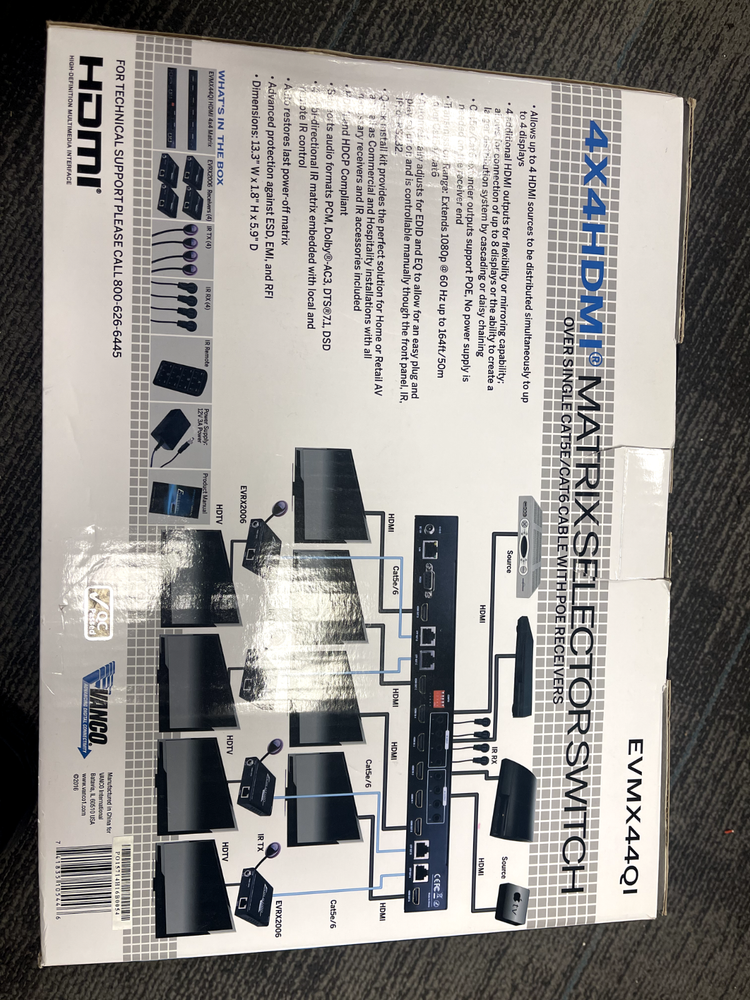 Vanco Evolution 4x4 HDMI Matrix Switcher