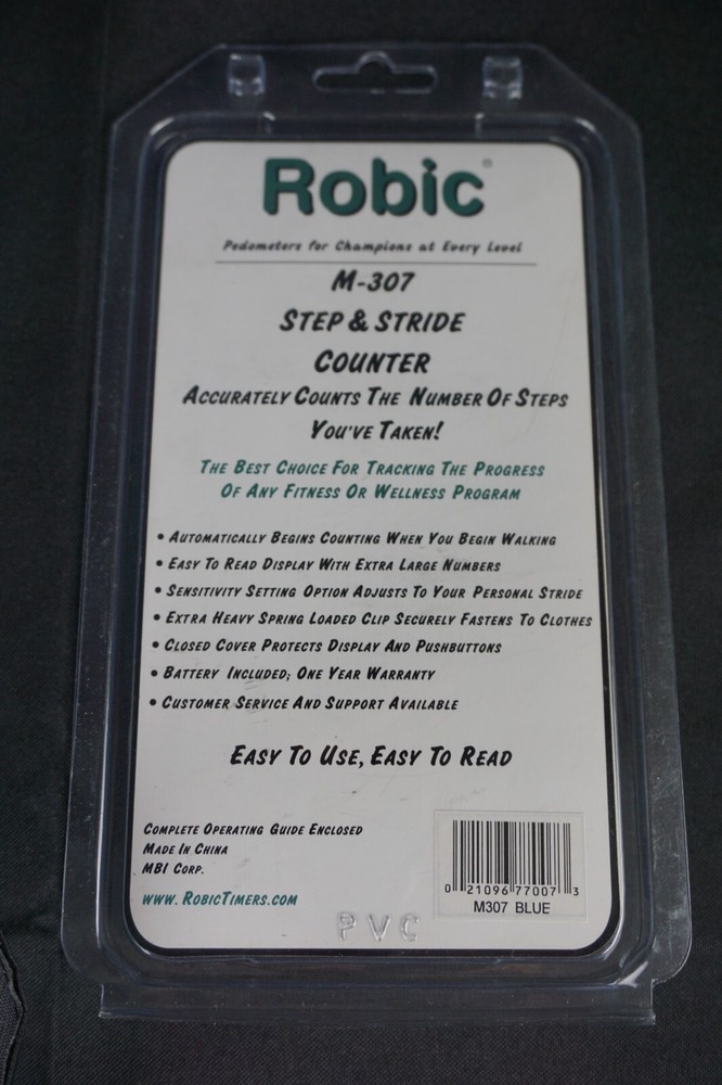 Robic M307 Step & Stride Counter Blue New