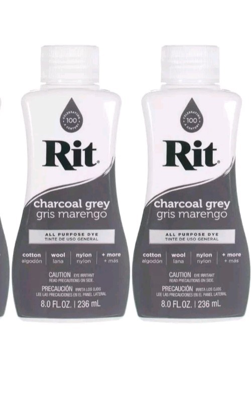 Rit All-Purpose Liquid Dye, Charcoal Grey 8 oz. - 2 PACK