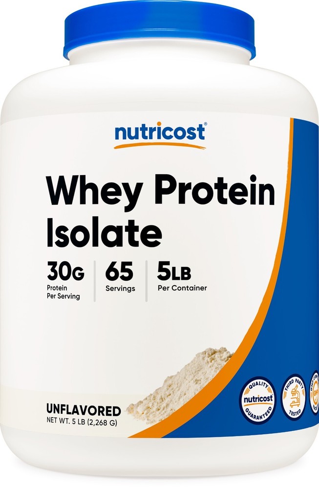 Nutricost Whey Protein Isolate (Unflavored) 5LBS - Protein Powder