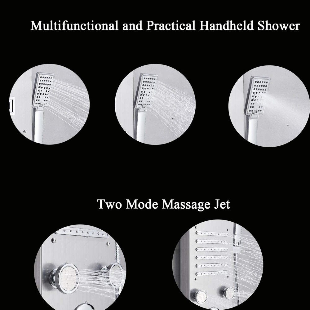 Shower Panel Tower System Rainfall Waterfall Shower Massage Spa Body Jet Sprayer