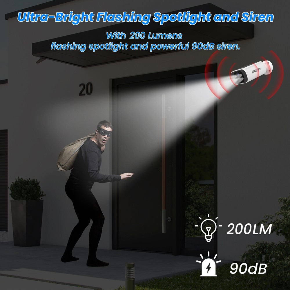 4 Pack Wireless Security Camera Solar Battery Powered WiFi Outdoor Home Audio IR