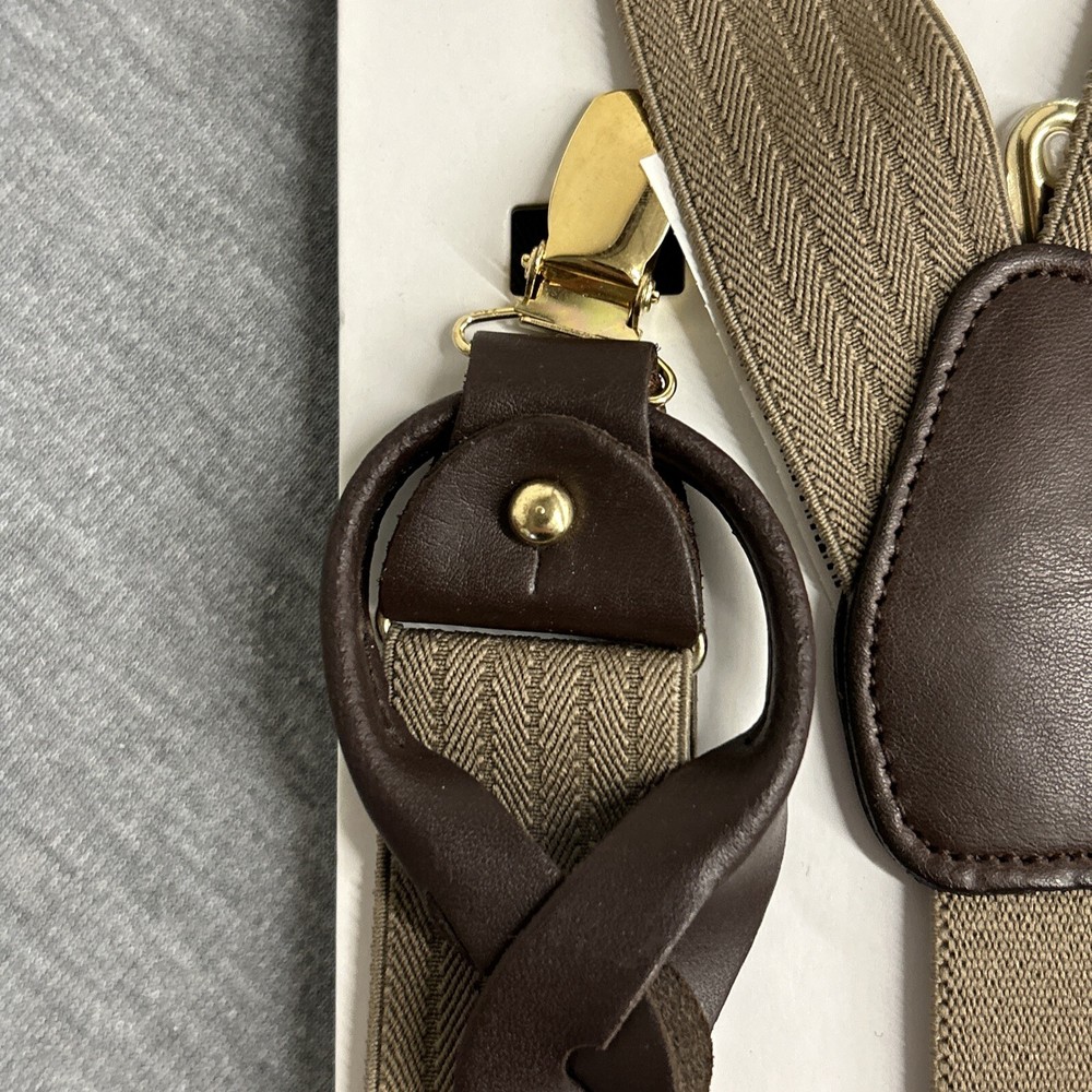 Saddlebred Suspenders Men's One Size Clip Closure Solid Beige