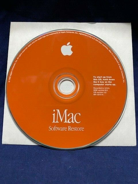 1999 iMac System Software Restore Install SSW Version 8.6 CD Version 1.0