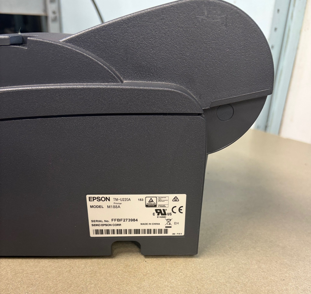 TESTED EPSON TM-U220A M188A Dot Matrix POS Receipt Printer w/Power & Interface