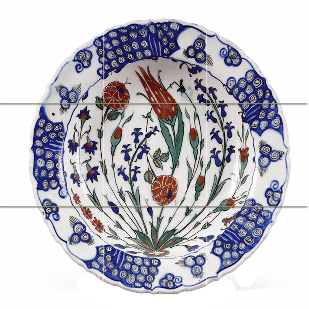 IZNIK PATTERN DISH TURKEY 1575 Tile Mural Kitchen Wall Backsplash Marble Ceramic