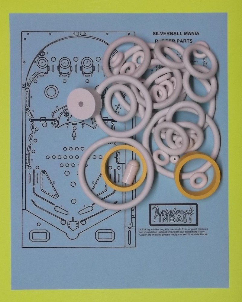 1980 Bally Silverball Mania Pinball Machine Rubber Ring Kit