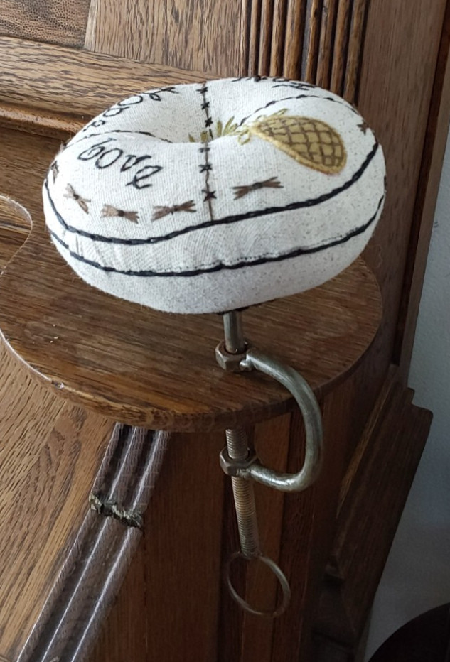 Hand Crafted Pin Cusion With Table Clamp