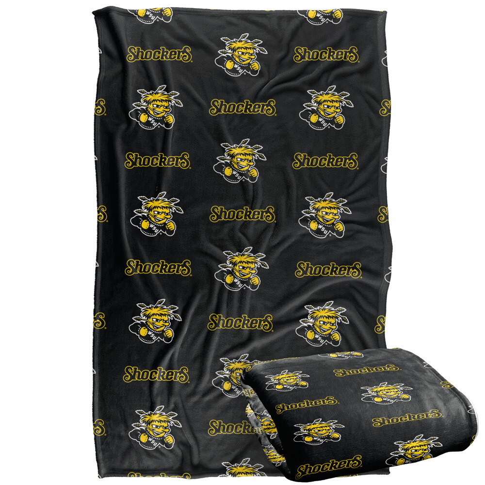 Wichita State University Logo Pattern Silky Touch Super Soft Throw Blanket