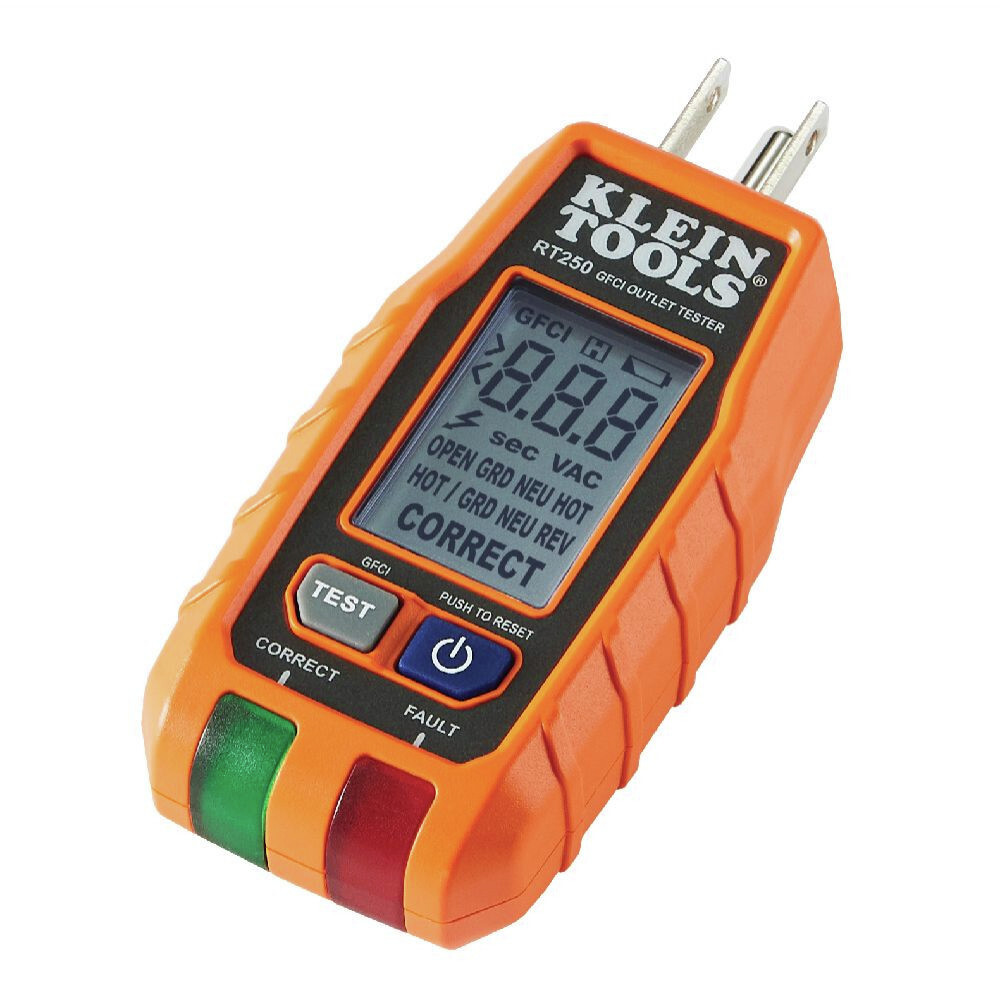 Klein Tools RT250 LCD Display GFCI Outlet Tester New