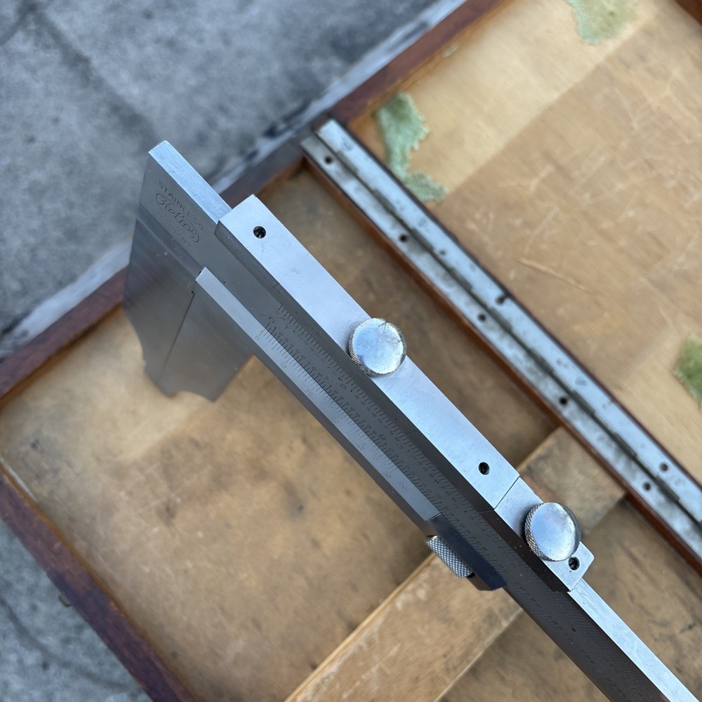 Helios Vernier Caliper 0-40” Range W/Case MADE IN GERMANY