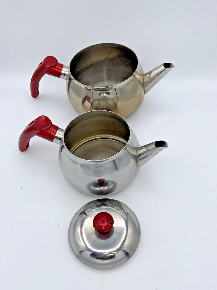 Cappy Tea For One Silver Red Made In Turkey