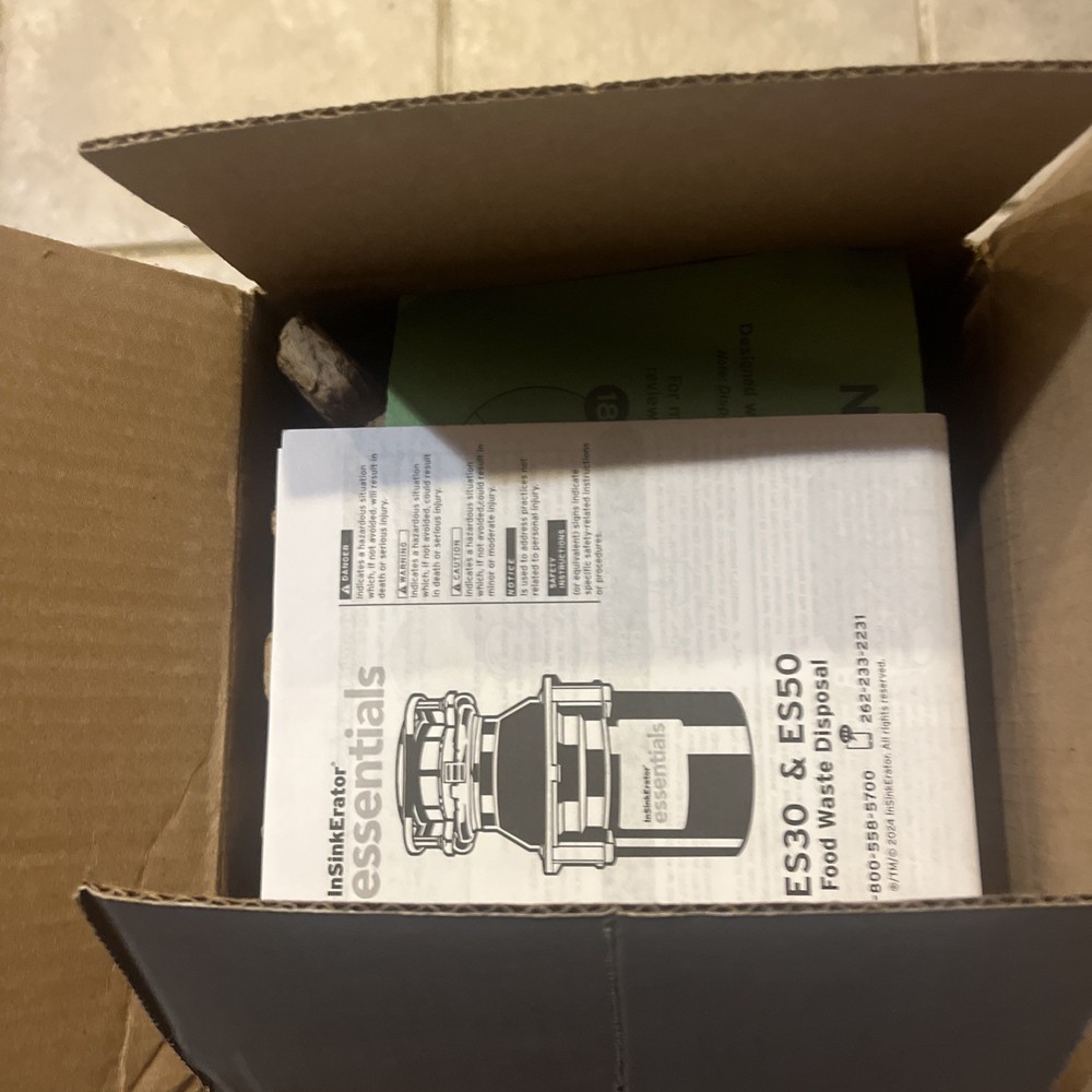 InSinkErator Essentials ES30 1/3 HP Motor-NEW/open Box To Inspect