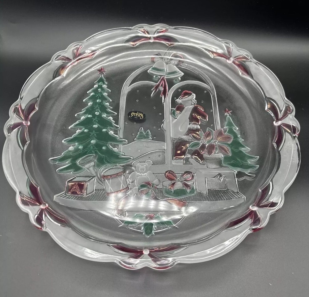 Crystal Clear Studios 1992 Christmas Joy 14 In Serving Platter