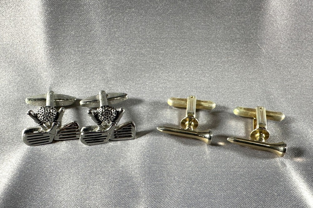 2 sets of Golf themed cufflinks