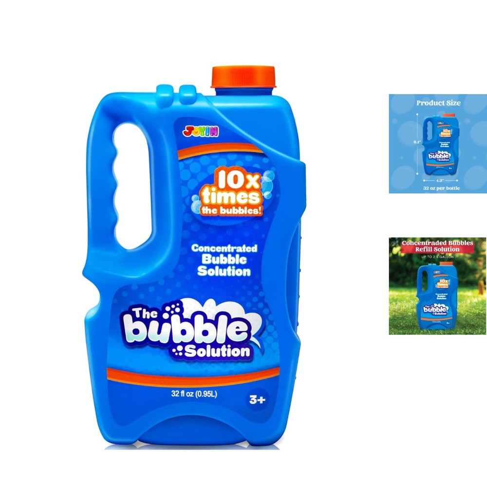 32 OZ Non-Toxic Concentrated Bubble Solution - Makes 2.5 Gallons of Fun Bubbles