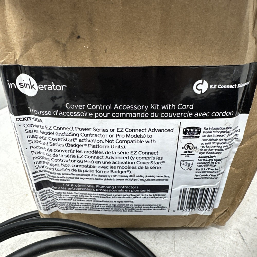 InSinkErator CCKIT-00A Evolution Batch Feed Adaptor Cover Control Kit, Black