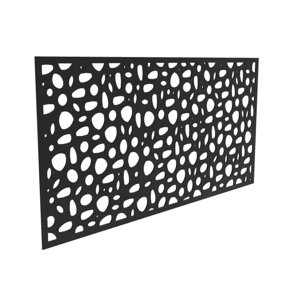 3 Ft. X 6 Ft. River Rock Black Polypropylene Decorative Screen Panel