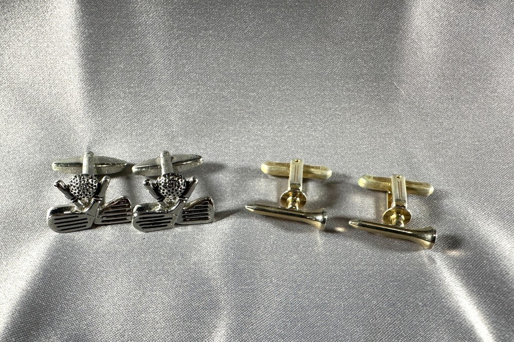 2 sets of Golf themed cufflinks